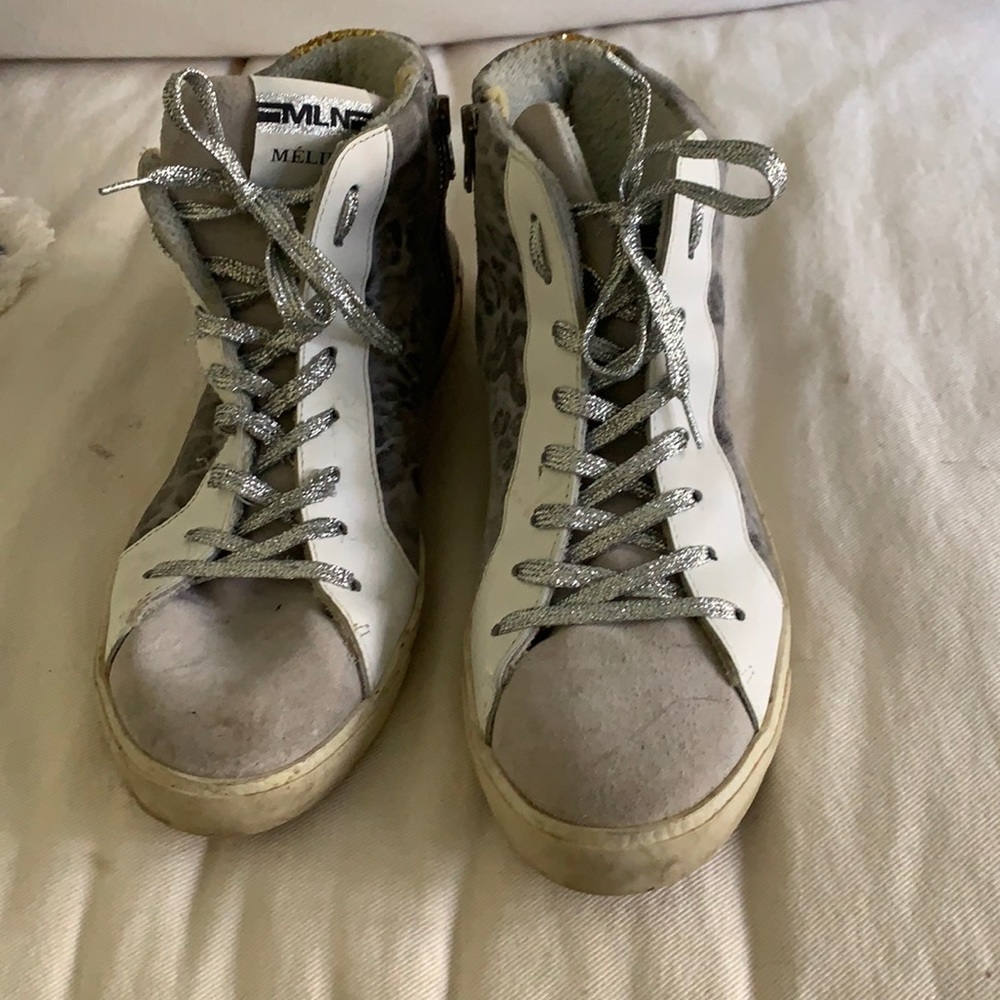 Meline Leopard & Sparkle back High Top Sneakers